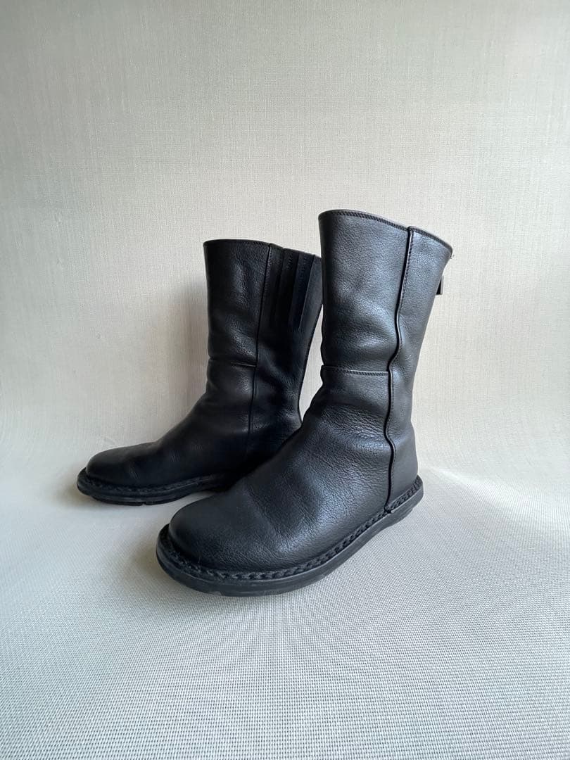 trippen ブラック レザー Mid-Boot