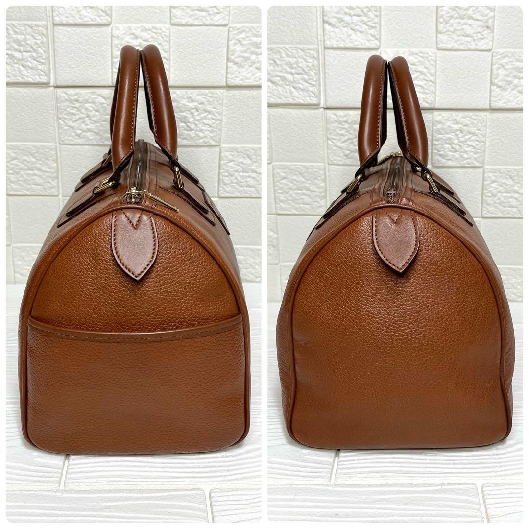 ✨極美品✨☘️バーバリー☘️✨ボストンバッグ✨ミニ✨ノバチェック✨シボ革✨