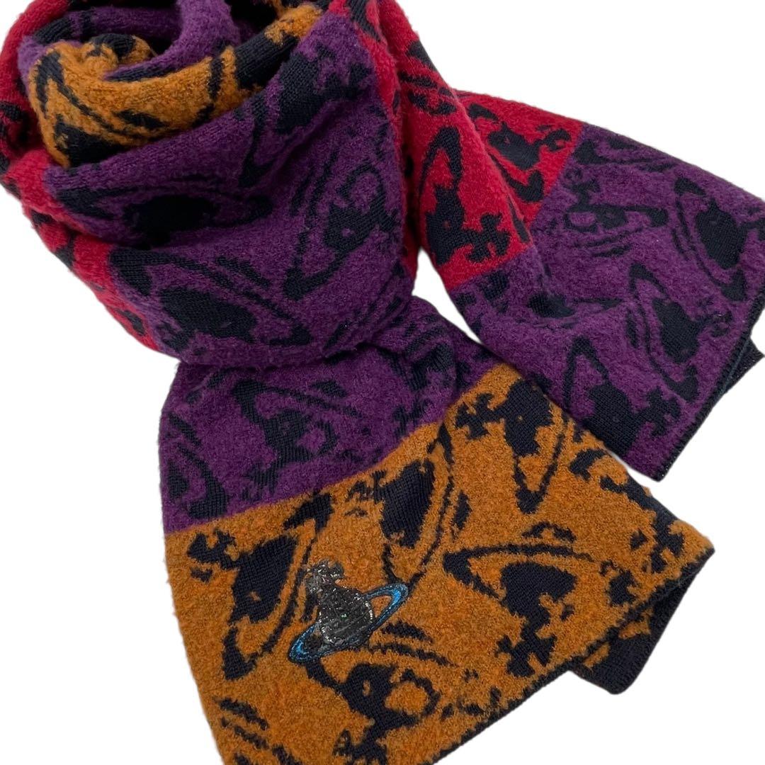 リバーシブル✨ Vivienne Westwood マフラー オーブ刺繍 総柄