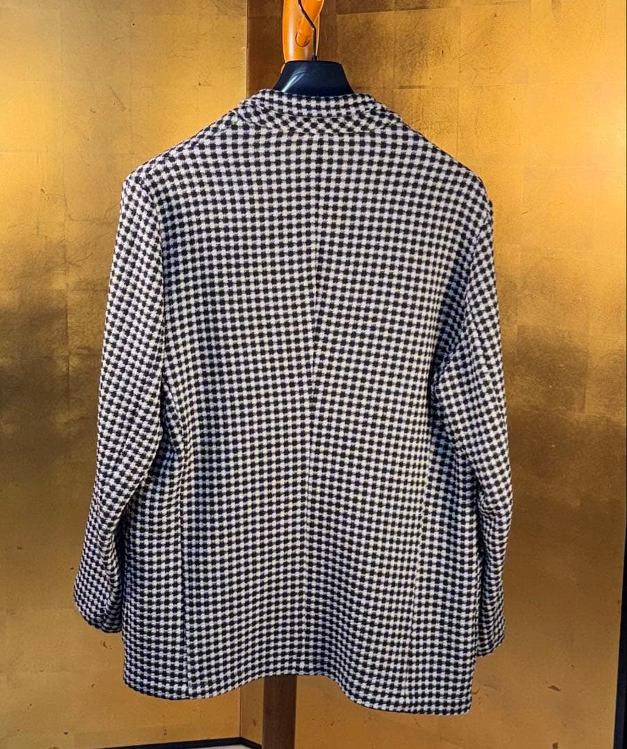 【エンポリオアルマーニ】極美品定価230,000円千鳥格子春物ジャケット52