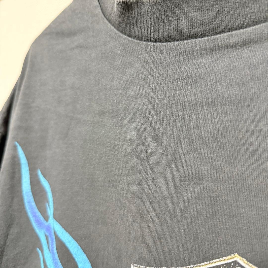 Harley-Davidson ブルーフレイム 炎 Tシャツ XL 黒 青