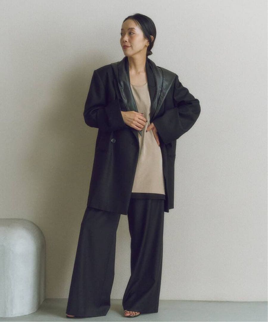 PlageMY_fake leather フードプラージュ今期フーディーストール