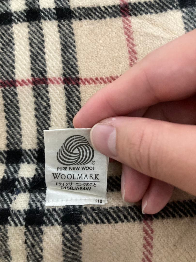 BURBERRY 大判ストール　ノバチェック　ホースロゴ　ベージュ　ウールマーク