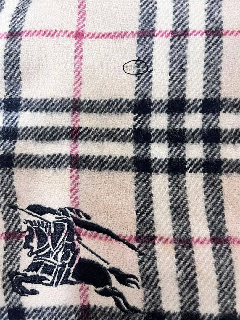 BURBERRY 大判ストール　ノバチェック　ホースロゴ　ベージュ　ウールマーク