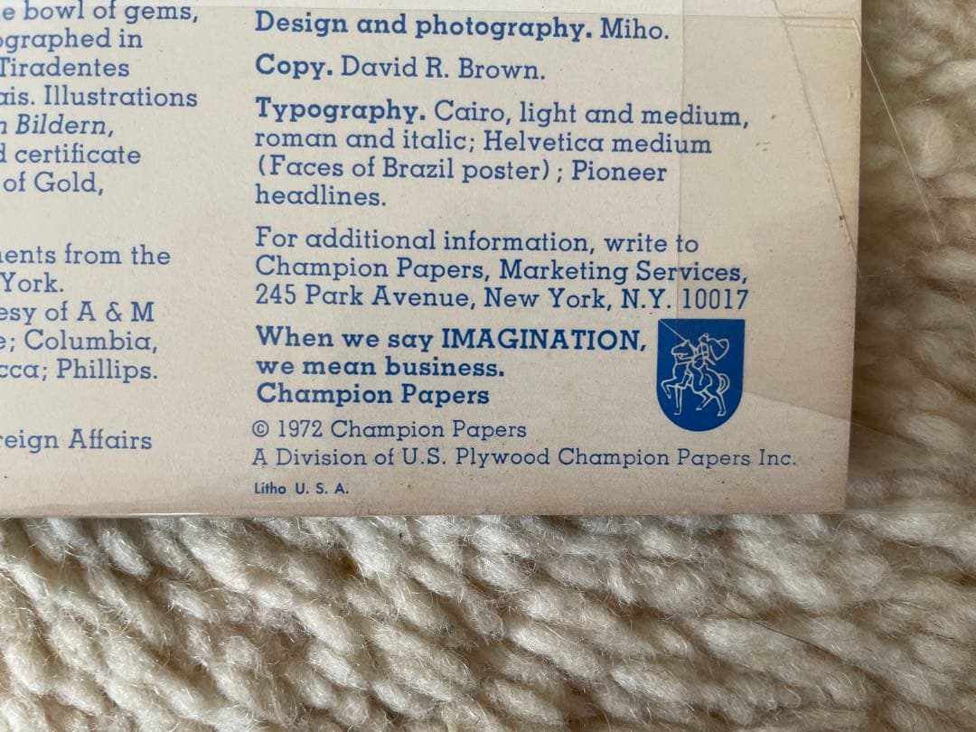 Champion Papers Imagination 70s ヴィンテージ