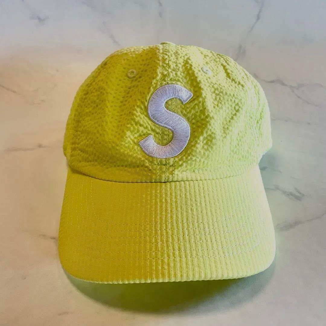 美品⭐︎Supreme Seersucker S Logo 6 Panel 黄