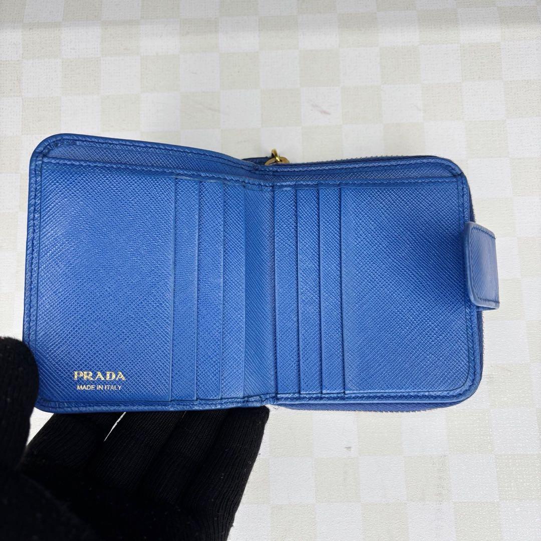 極美品　PRADA プラダ　財布　二つ折り　ラウンド　M58