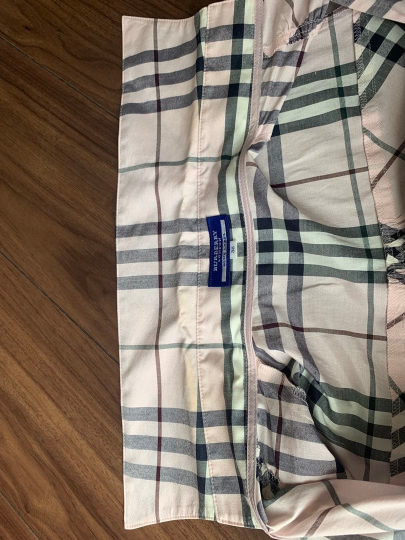 BURBERRY チェック柄ラップドレス 半袖　38