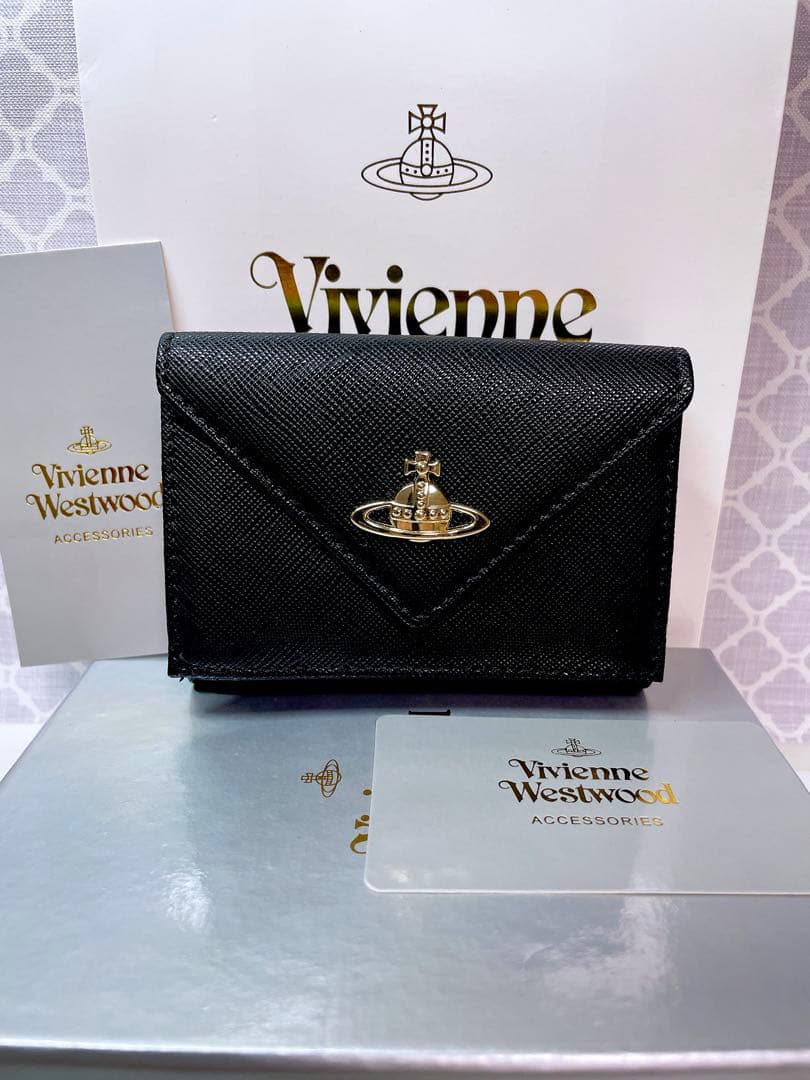 【最新♡ショッパー付】Vivienne Westwood 3つ折り財布 ブラック