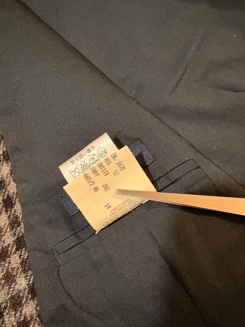 未使用　ラルディーニ　ウールツイード　ガンクラブチェック　ジレ　ベスト　52