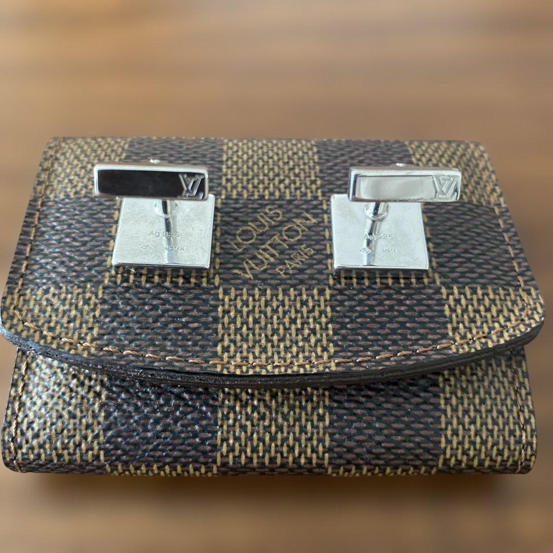 LOUIS VUITTON ルイ・ヴィトン チェッカーパターン カフリンクス