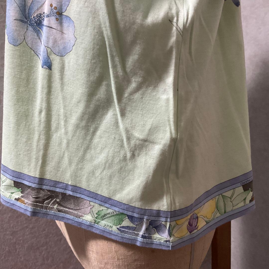 レオナール 半袖Tシャツ 薄緑色