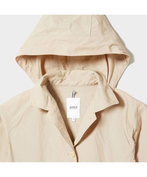極美品★AIGLE｜定価2.6万 撥水 ワッシャータッチ コート ベージュ