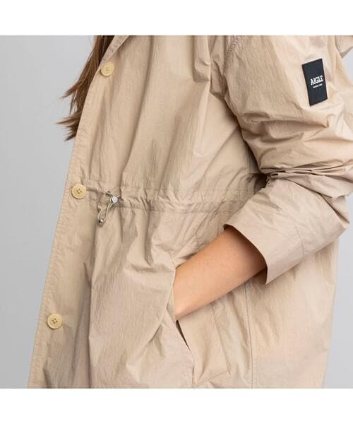 極美品★AIGLE｜定価2.6万 撥水 ワッシャータッチ コート ベージュ