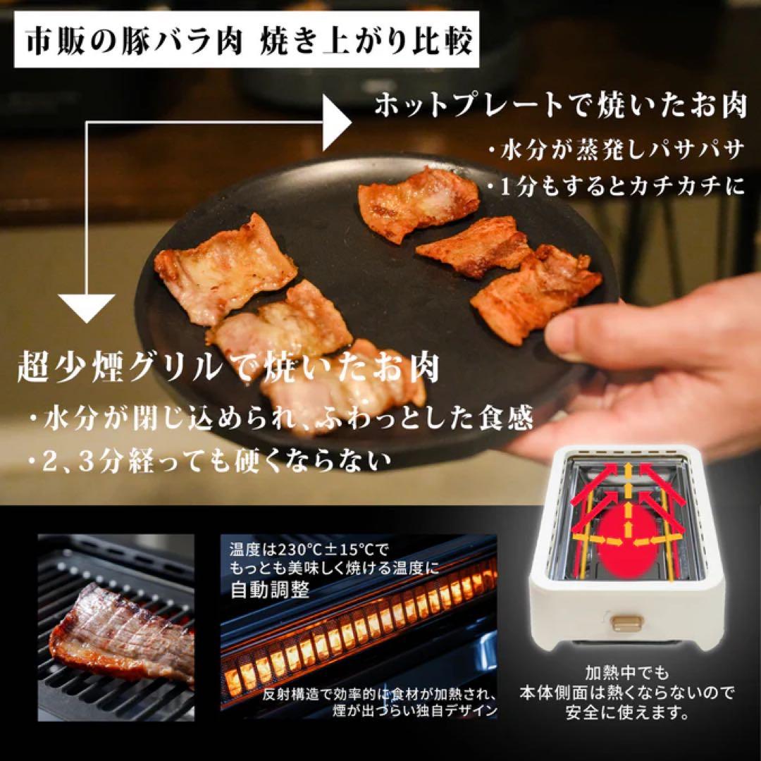 【新品】シリコーンマット付 GLAMP SG-01 ブラック 超少煙グリル 焼肉