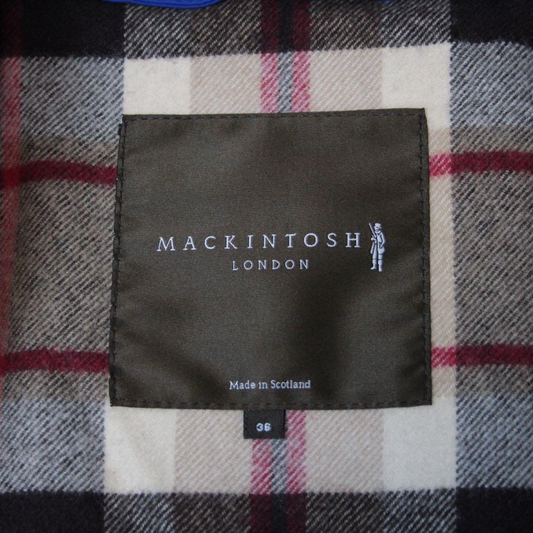 新品 MACKINTOSH ライナー付 ゴム引き ステンカラーコート 青 36