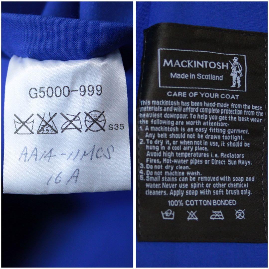 新品 MACKINTOSH ライナー付 ゴム引き ステンカラーコート 青 36