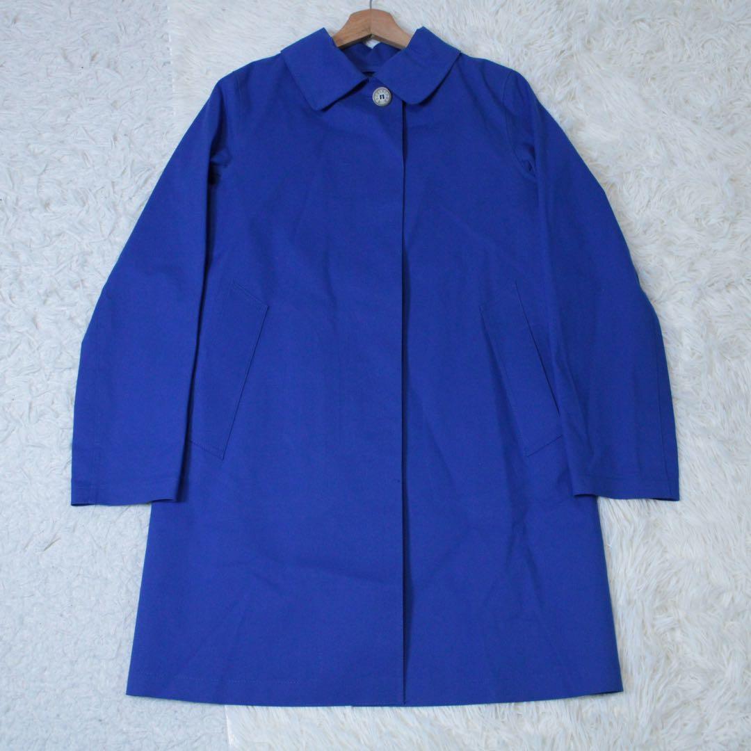 新品 MACKINTOSH ライナー付 ゴム引き ステンカラーコート 青 36