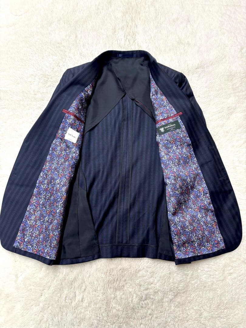 現行 paul smith テーラードジャケット DORMEUIL 花柄 裏地柄