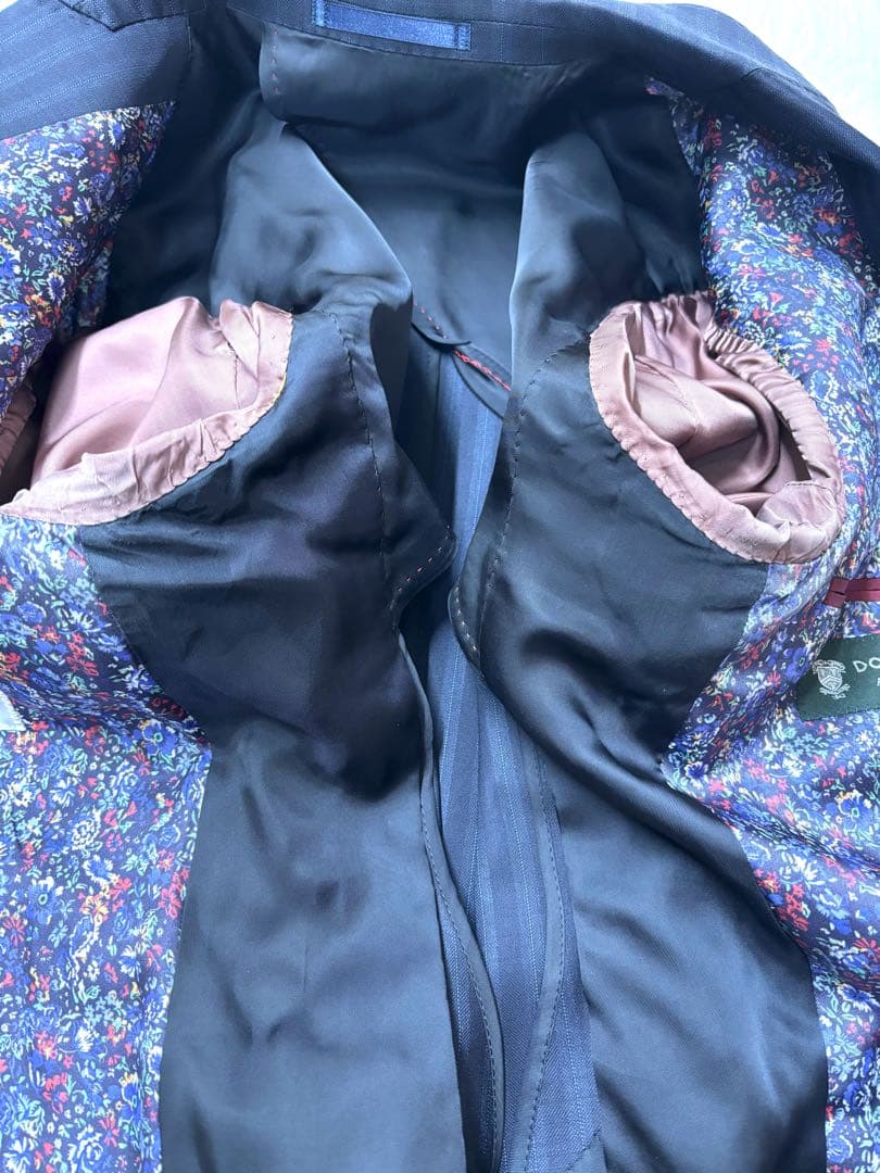 現行 paul smith テーラードジャケット DORMEUIL 花柄 裏地柄