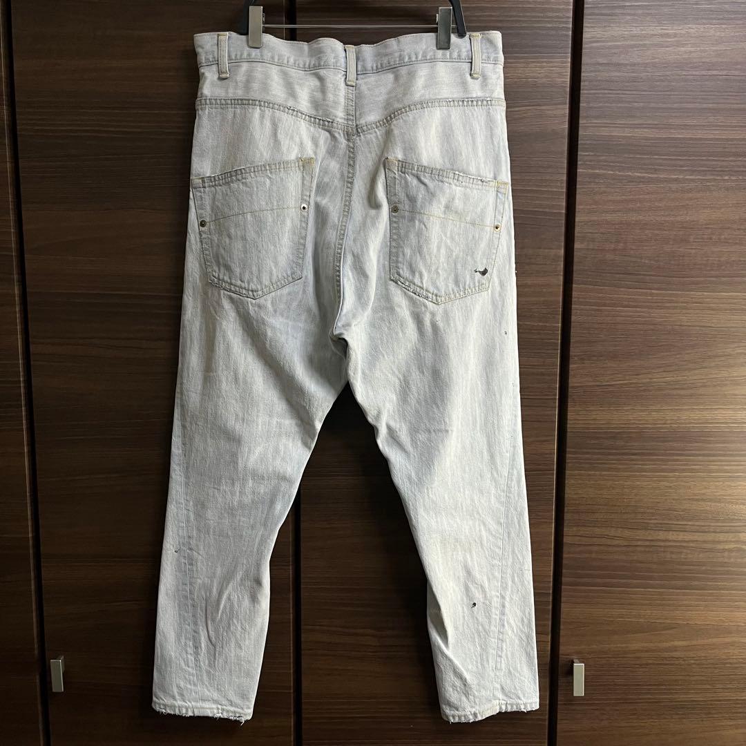 FRAPBOIS フラボア サルエル デニムパンツ ペイント ブリーチ加工 古着