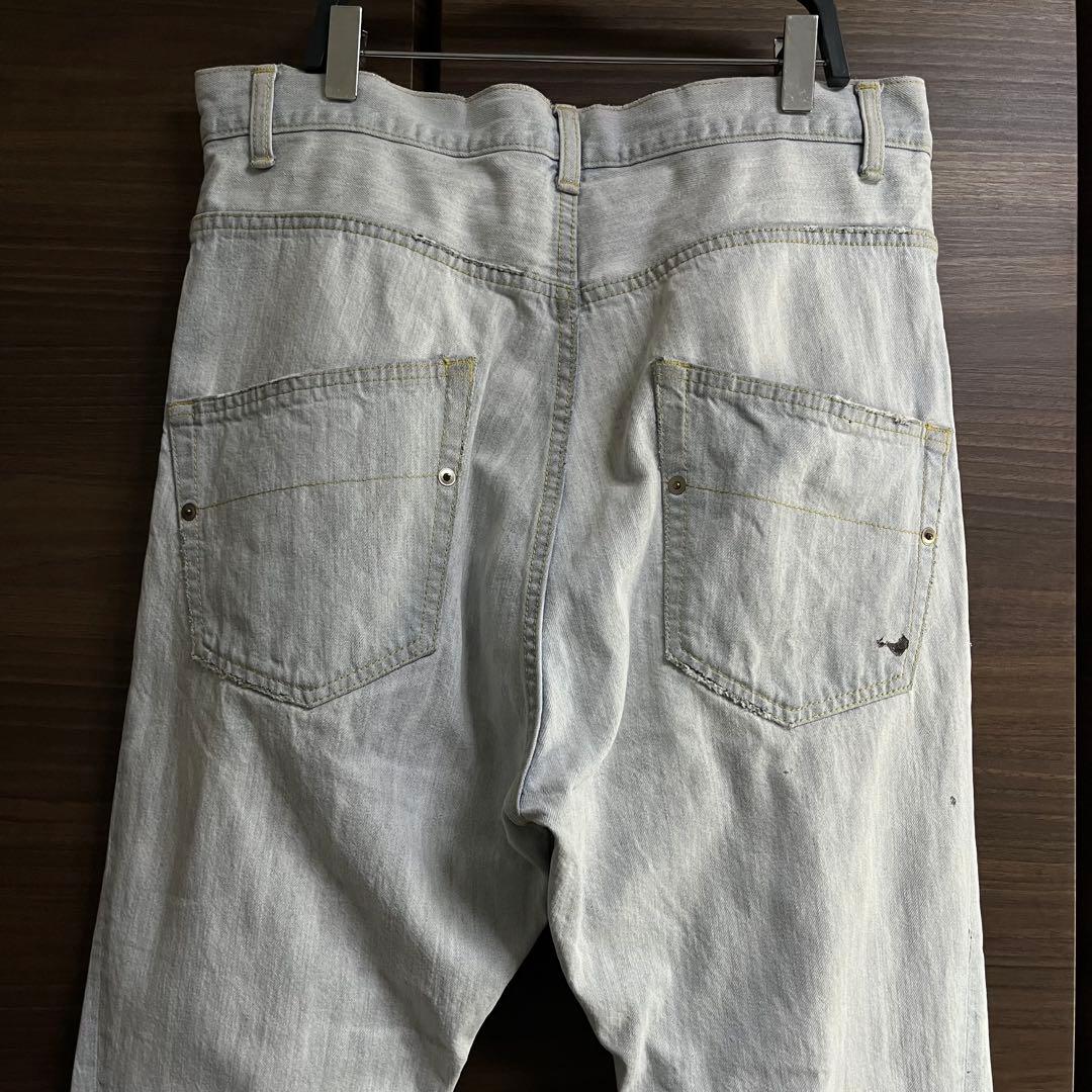 FRAPBOIS フラボア サルエル デニムパンツ ペイント ブリーチ加工 古着
