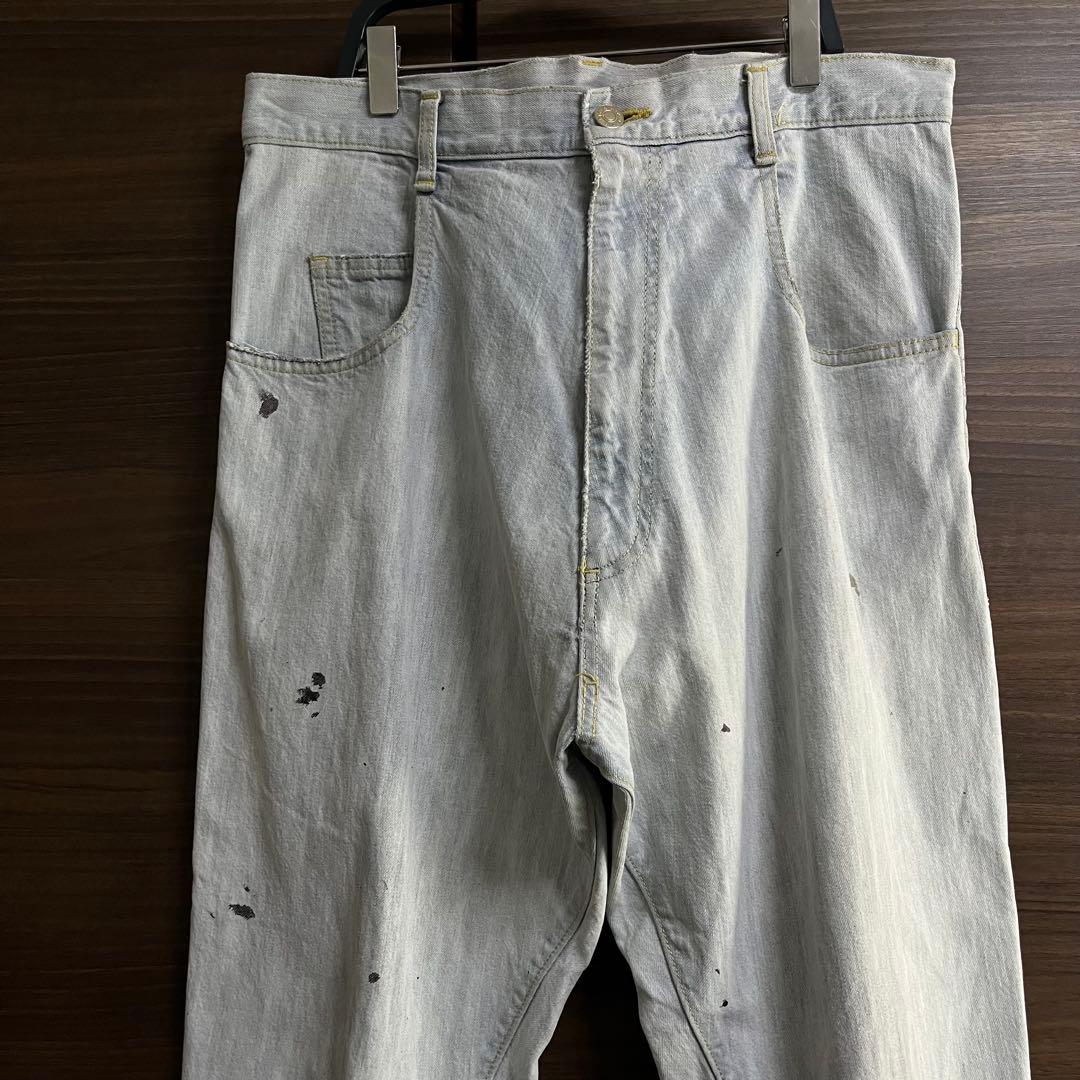 FRAPBOIS フラボア サルエル デニムパンツ ペイント ブリーチ加工 古着