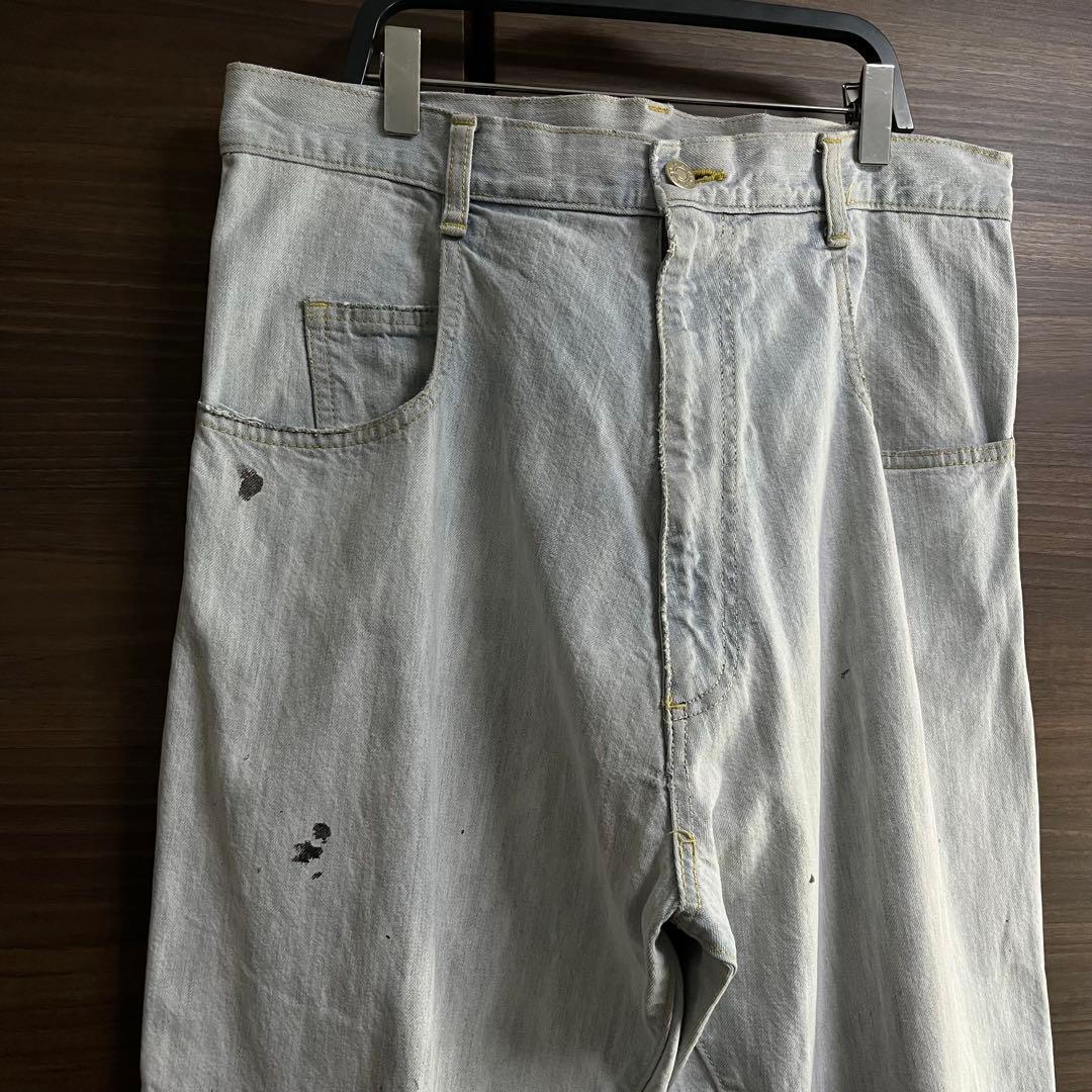 FRAPBOIS フラボア サルエル デニムパンツ ペイント ブリーチ加工 古着