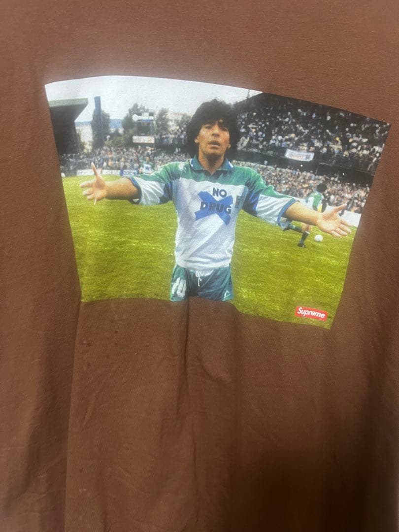 Supreme マラドーナ プリント Tシャツ M ブラウン