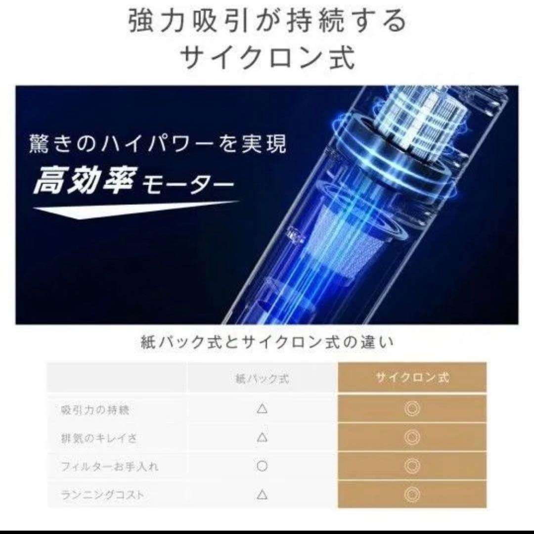 新品◆コードレス掃除機 サイクロン式 軽量 強力吸引 スティック型 ホワイト
