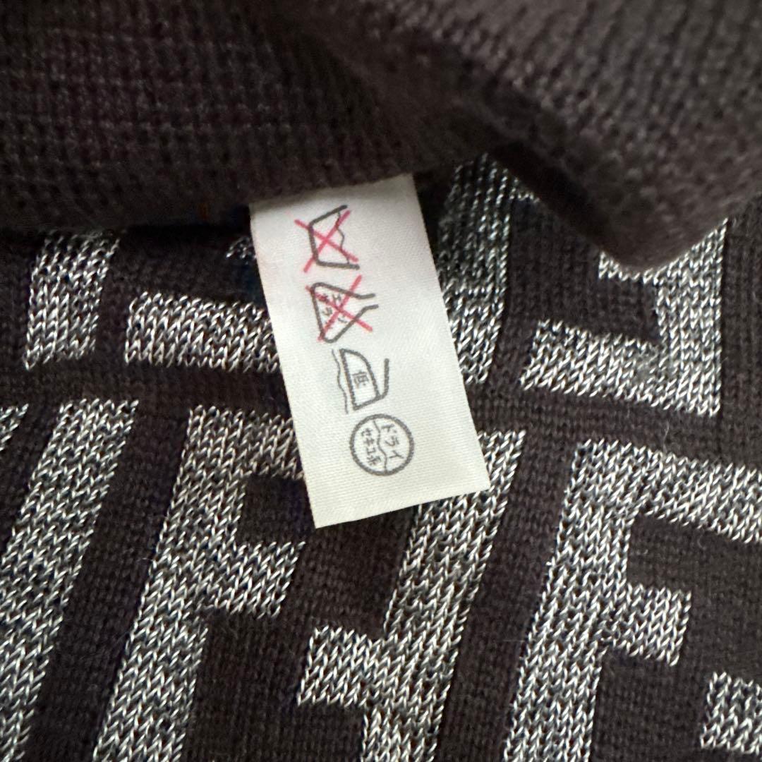 FENDI フェンディ ズッカ柄 ニット 半袖 ポロシャツ レディース 42