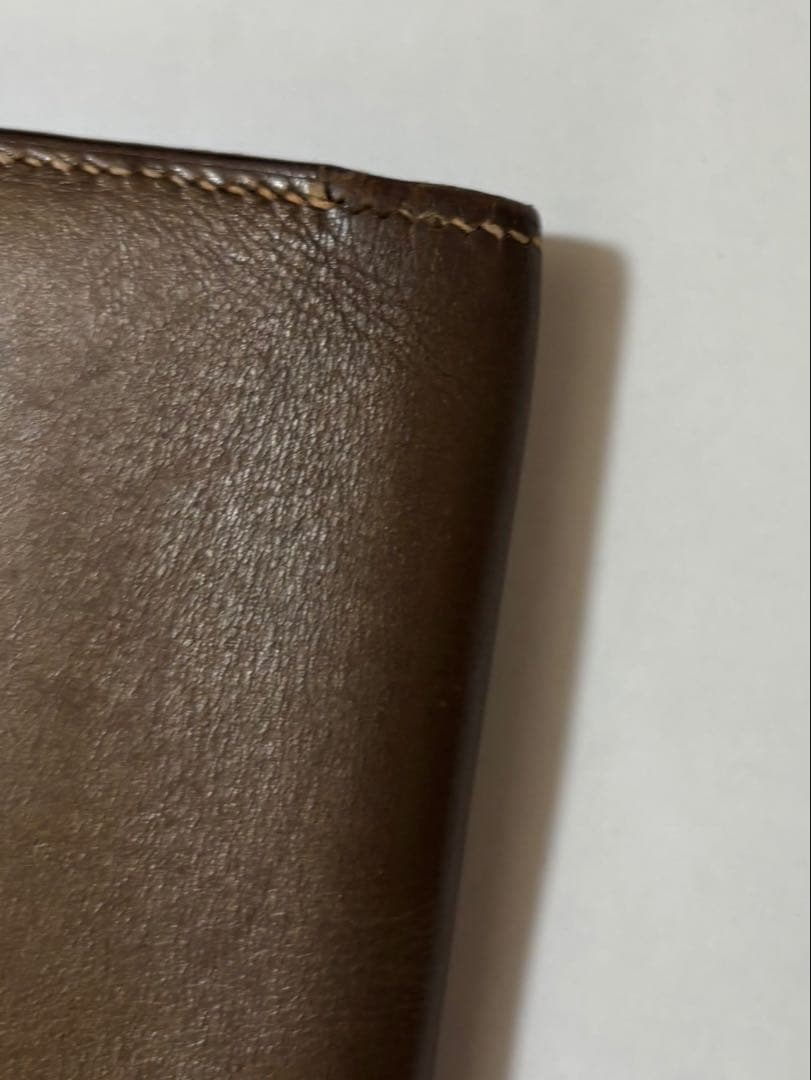 エルメス　べアンコンパクト　ゴールド　レザー二つ折り財布
