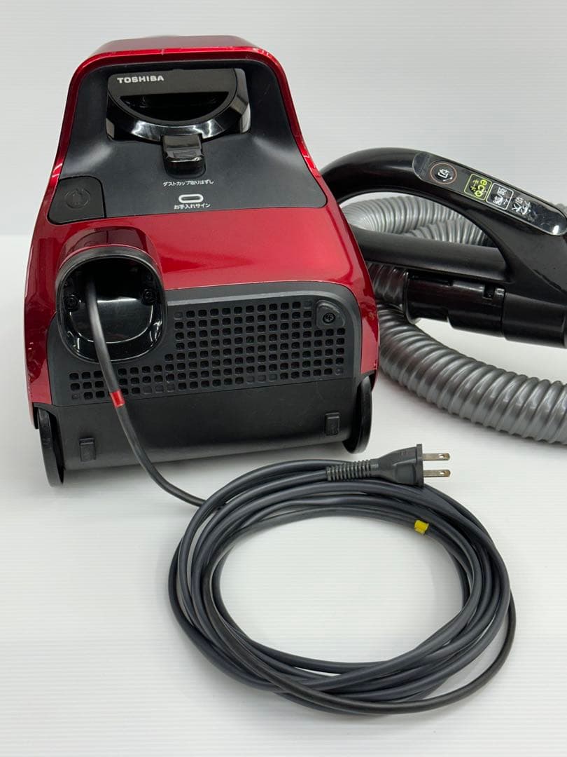 中古　掃除機　本体　東芝 VC-CF31 サイクロン 赤　ダスト　ホースセット
