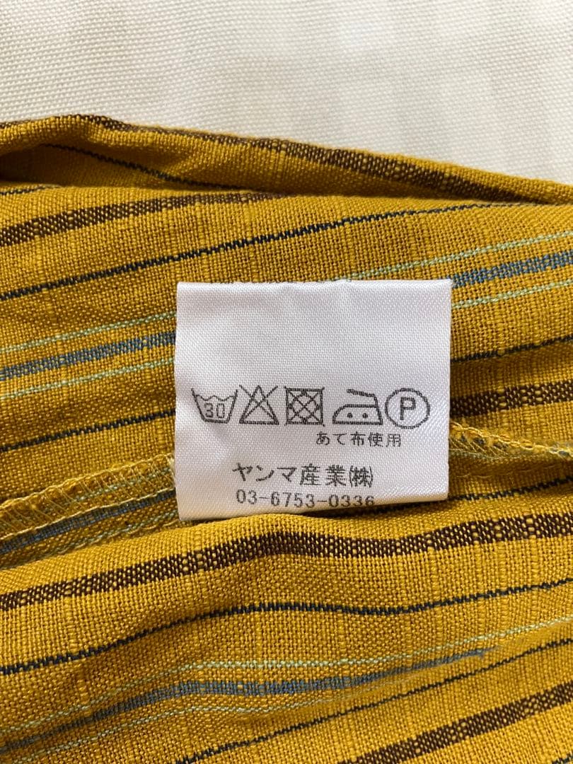 ヤンマ産業 会津木綿 タックスカート こまち縞（からし）