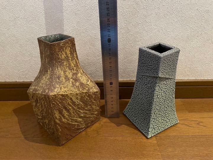 河本太郎作　流砂条文角皿 　共箱、共布、経歴付