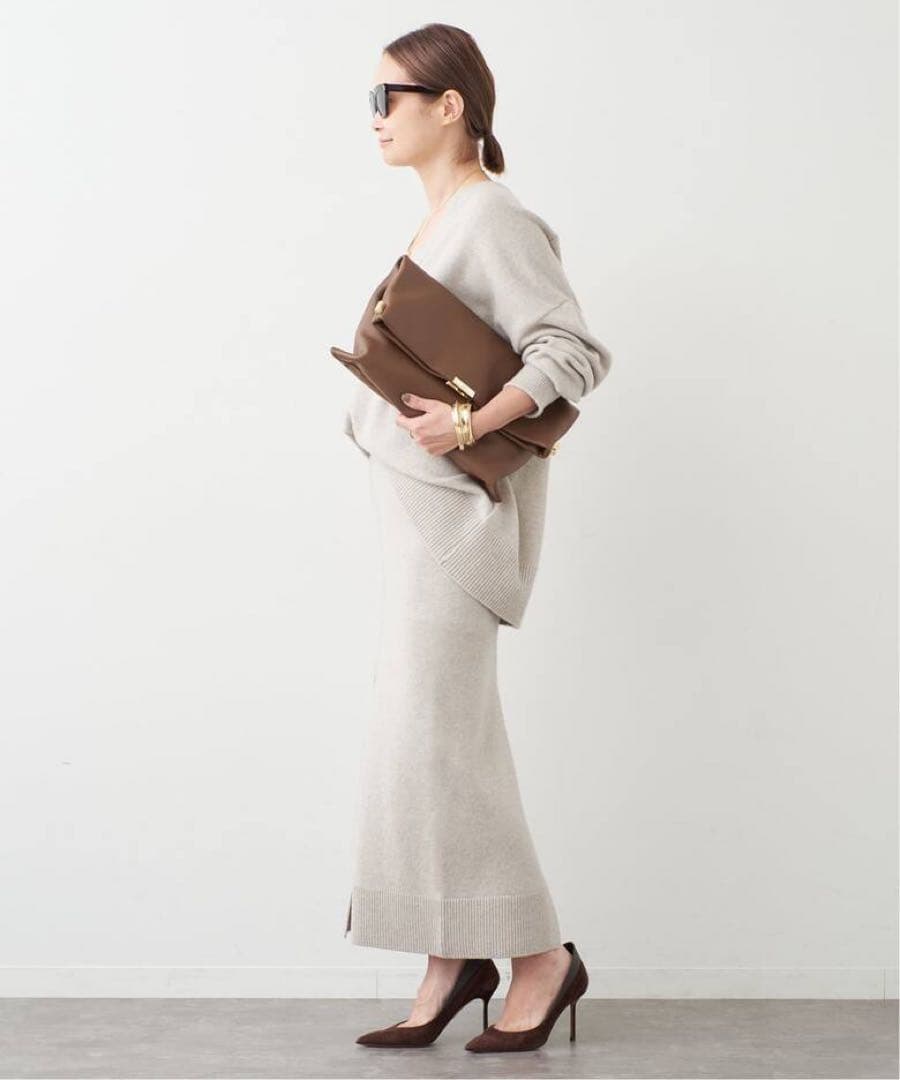 ドゥーズィーエムクラス　24AW OLBIA スリット スカート　黒　３６