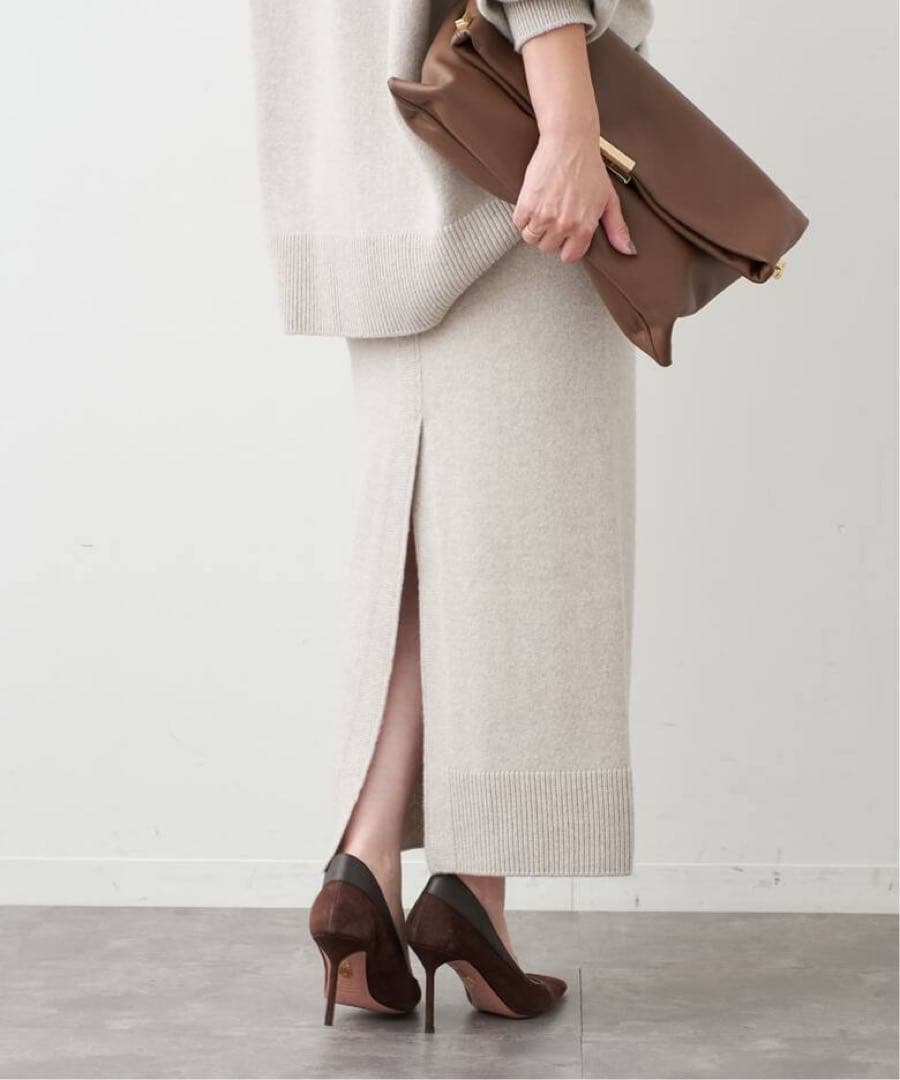 ドゥーズィーエムクラス　24AW OLBIA スリット スカート　黒　３６