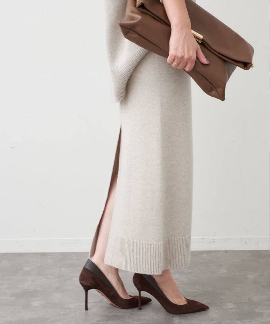 ドゥーズィーエムクラス　24AW OLBIA スリット スカート　黒　３６