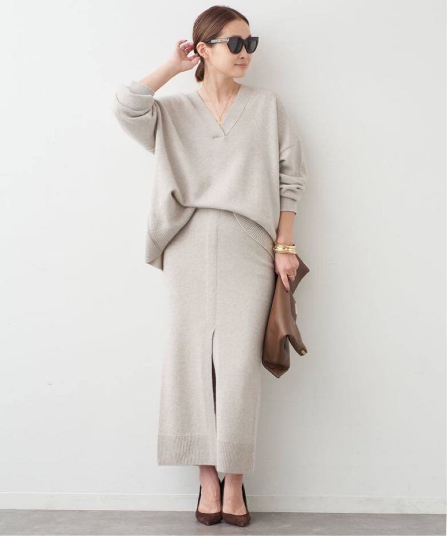 ドゥーズィーエムクラス　24AW OLBIA スリット スカート　黒　３６