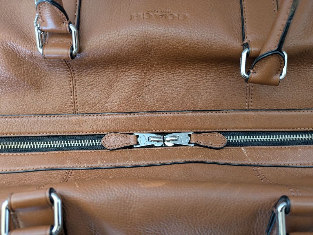 【美品】COACH ブラウンレザー ボストンバッグ