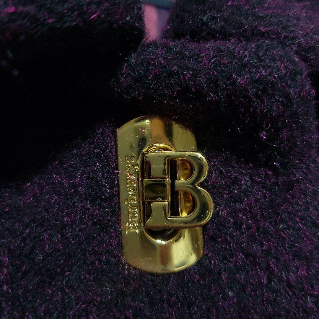 極希少 BURBERRY　ロングコート モヘヤ 比翼ボタン 裏地総柄 B金具 紫
