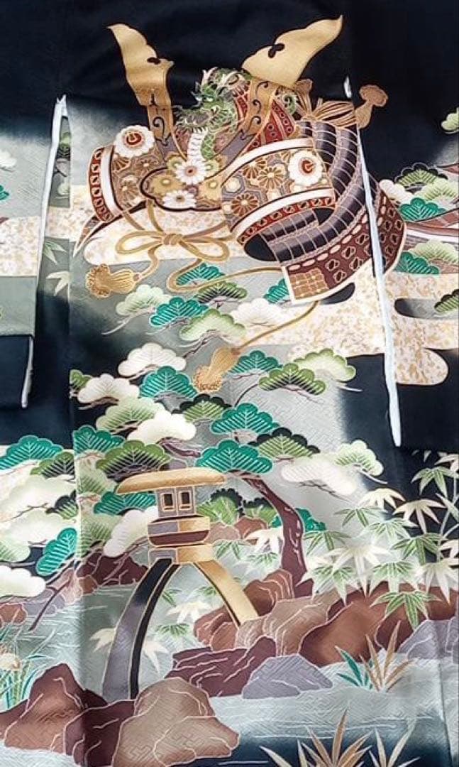 お宮参り 着物 正絹 男の子　兜