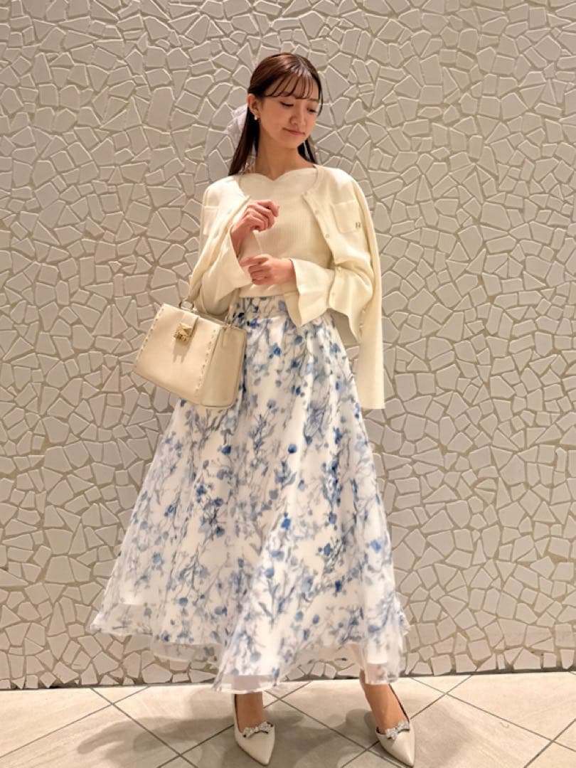 セルフォード　 レイヤードフラワープリントスカート