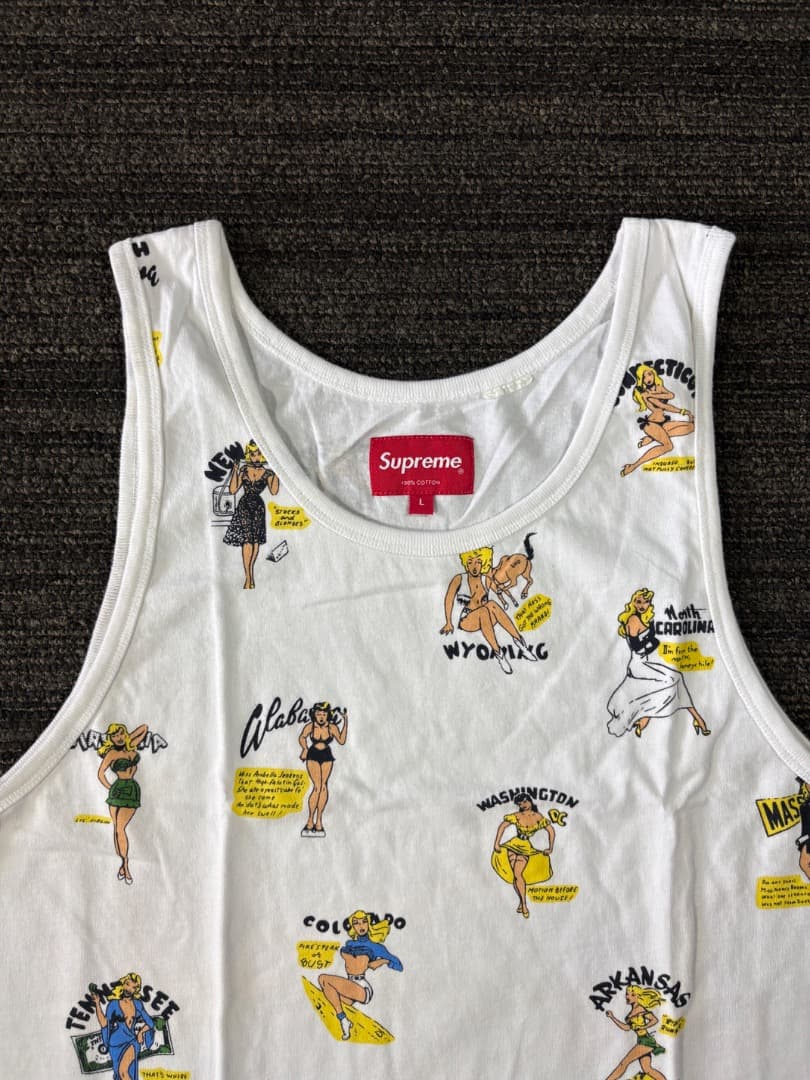 Supreme タンクトップ 新品 未使用 ホワイト サイズ L
