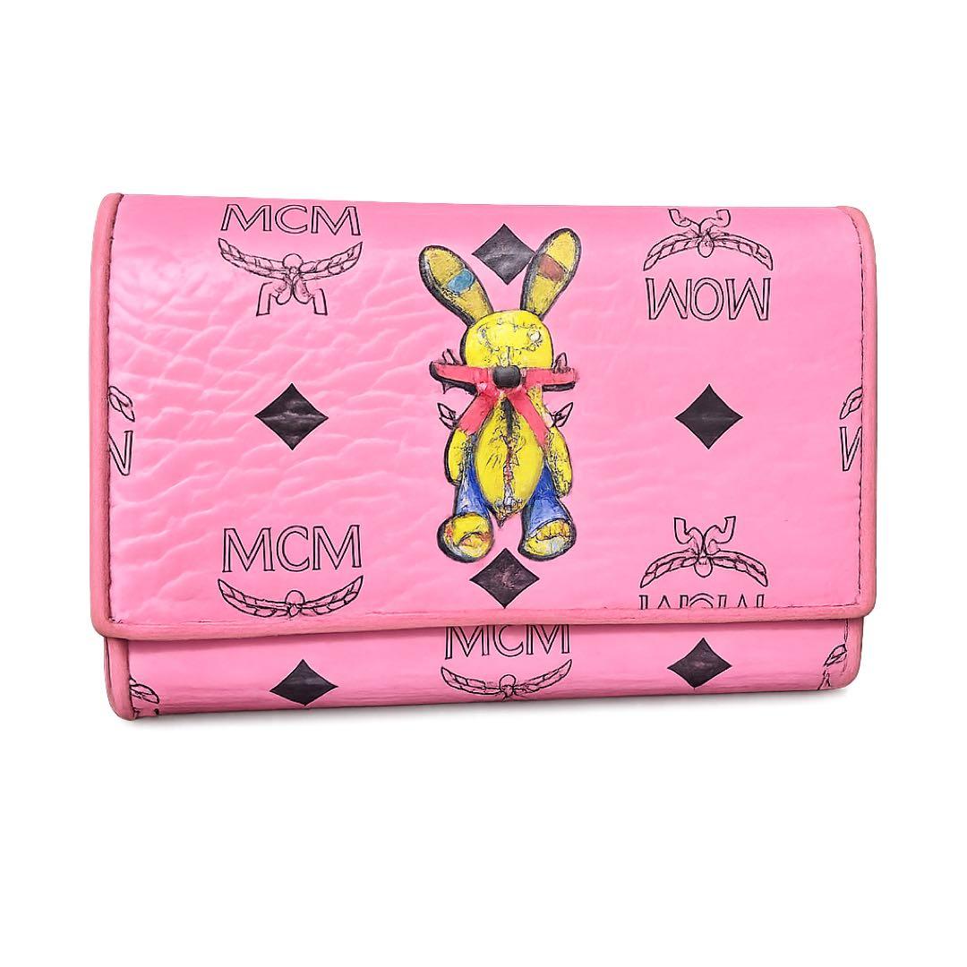 MCM 三つ折り財布 ピンク ラビット うさぎ 韓国ロッテ免税店購入収納たっぷり