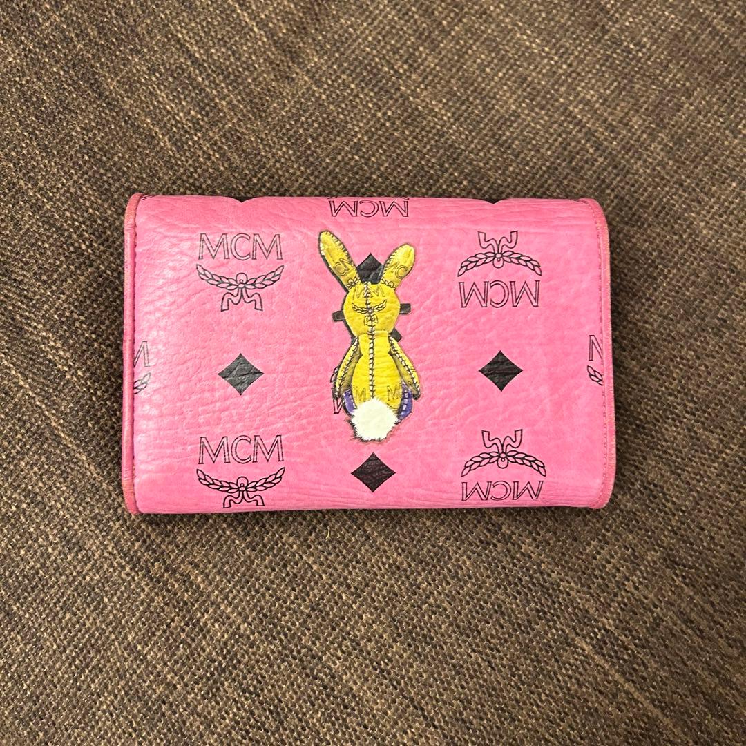 MCM 三つ折り財布 ピンク ラビット うさぎ 韓国ロッテ免税店購入収納たっぷり