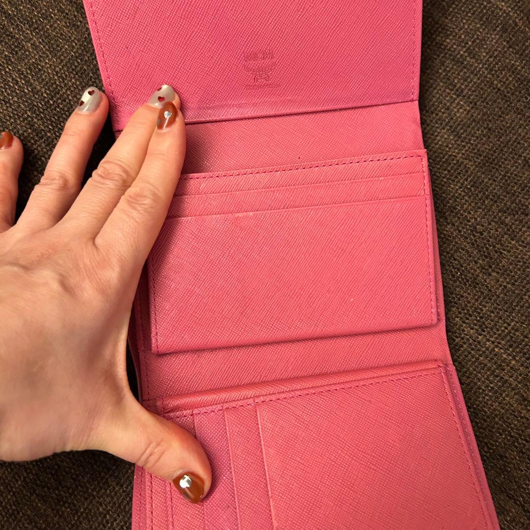 MCM 三つ折り財布 ピンク ラビット うさぎ 韓国ロッテ免税店購入収納たっぷり