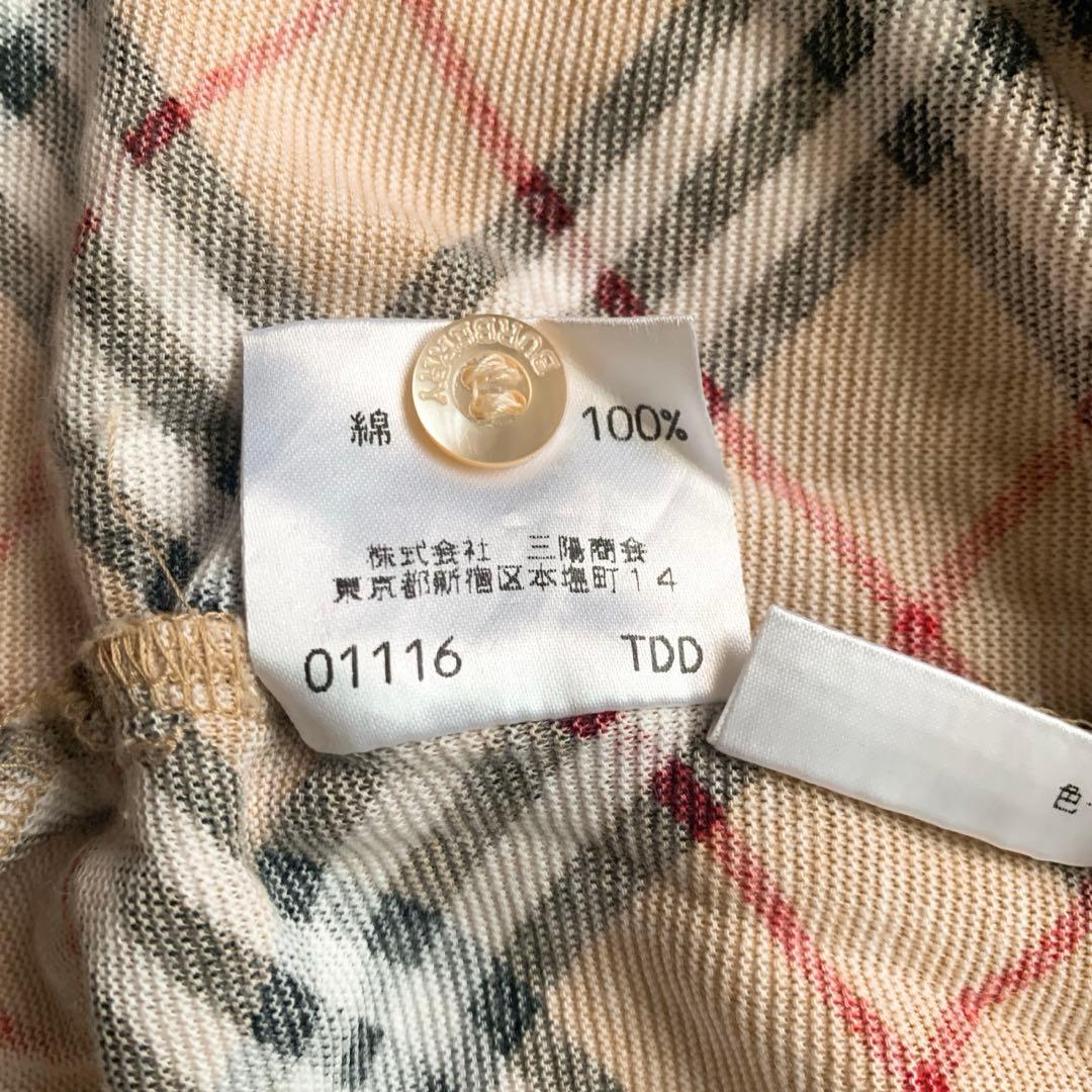 【美品】バーバリー ロンドン ノバチェック ポロシャツ ボタンシャツ F