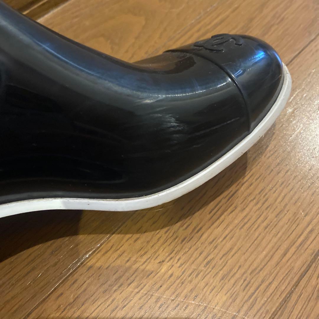 CHANEL シャネル　黒　レインブーツ　長靴　37