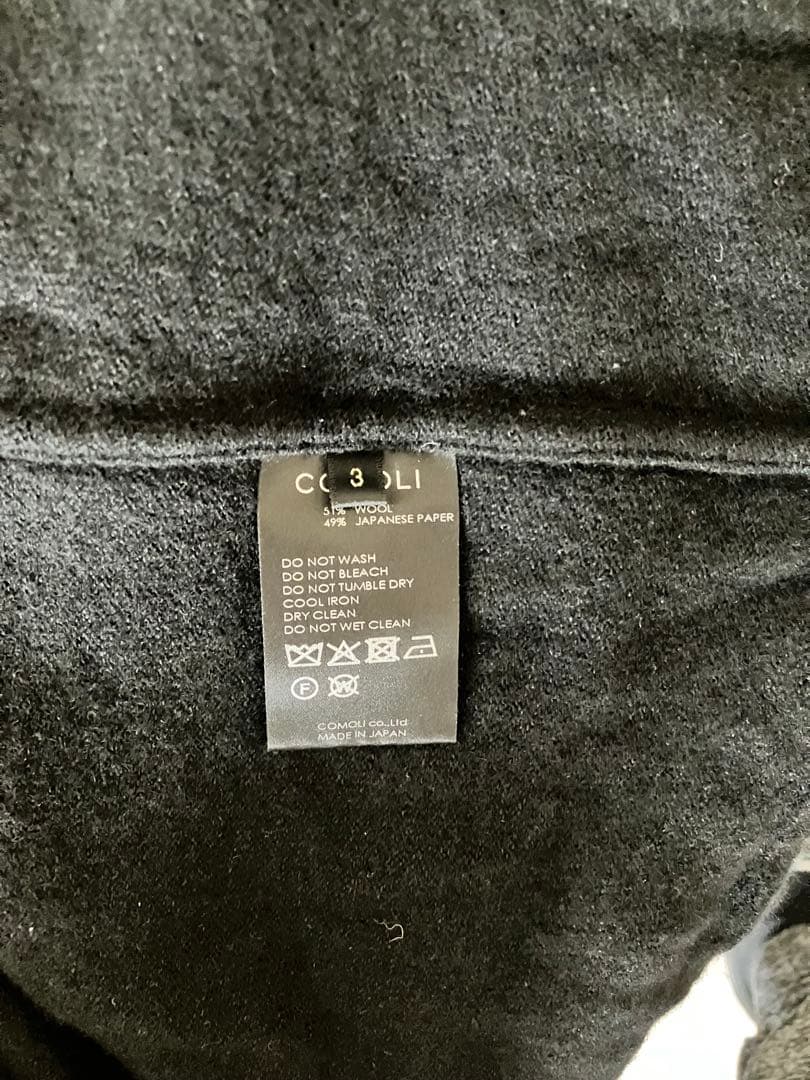 25SS COMOLI ウール和紙 ジップショートジャケット コモリ 3
